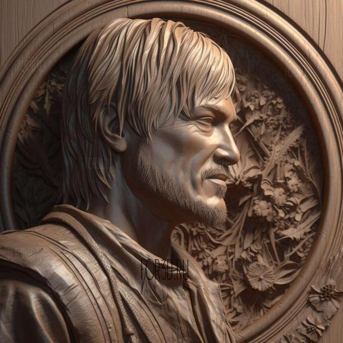 Daryl Dixon 1 stl model for CNC